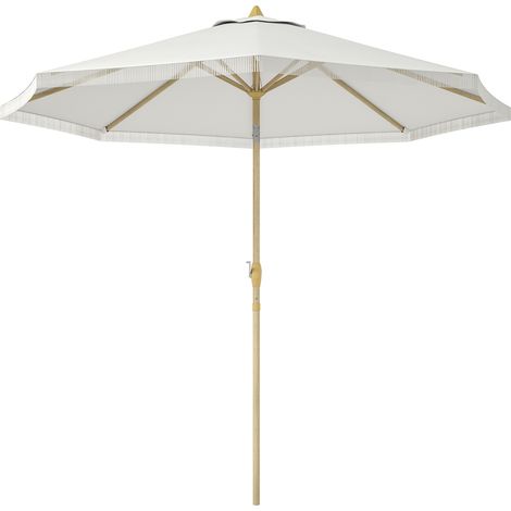 Parasol Hartledown Octogonal Inclinable Blanc Protection Solaire Jardin Terrasse 265cm