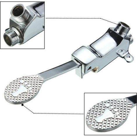Robinet à pied sanitaire corps de vanne horizontal + sortie d'eau (1/3)