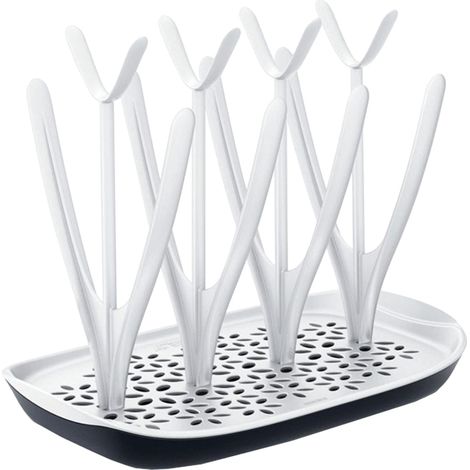 Escurridor de biberones, vasos y tetinas con estantes, con capacidad para 8 biberones, ideal para la habitación del bebé. (1/5)