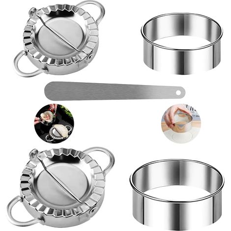 Dumplingmaker, 5 stuks roestvrij stalen knoedels, ravioli-vormpjes, ravioli-vormers, roestvrij staal, ravioli maker voor het maken van ravioli (1/5)