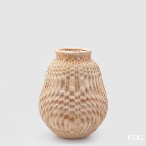 EDG Enzo De Gasperi Vaso Intreccio H 56 Cm D 44,5 Cm Hazelnut Waterproof Poliresina (1/5)
