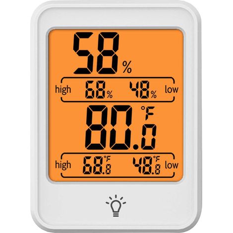 Thermomètre Hygromètre Intérieur Digital Écran LCD Précis Compact Blanc ABS pour Maison Bureau (1/5)