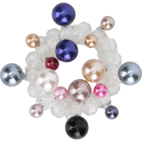 Lot de 10 élastiques à cheveux en spirale avec perles colorées, serre-tête en cordon de téléphone pour queue de cheval, cadeau assorti (1/5)