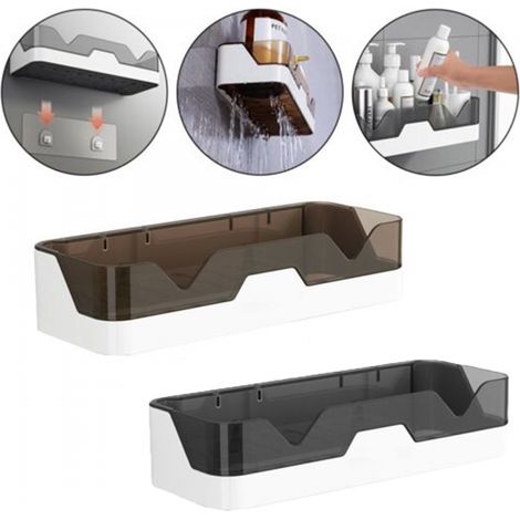 2 Caddies Douche Separables Double Couche sans Perçage (1/5)
