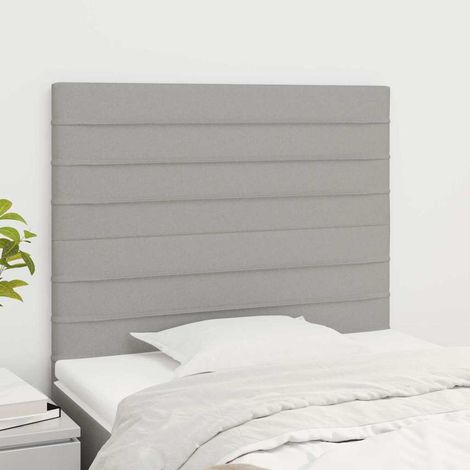 vidaXL Cabecero de cama gris claro 80x5x118/128 cm Tela (1/5)
