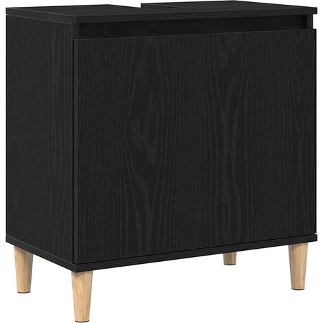 Maison Exclusive - Armadio per Lavabo da Bagno Rovere Nero 58 x 33 x 60 cm