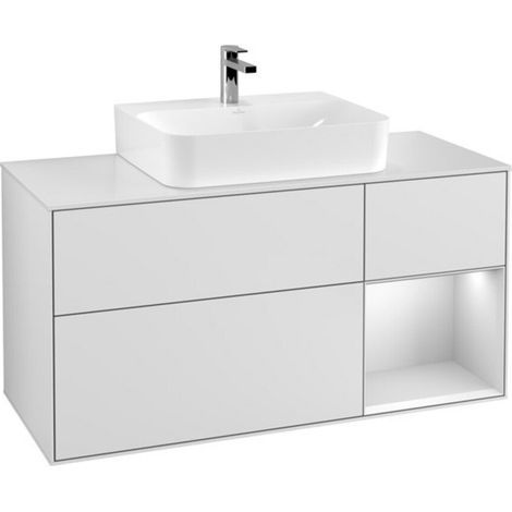 V&B Waschtischunterschrank Finion 120cm, Pl w m, Rg r wh. m Lac, wh. m Lac (1/2)