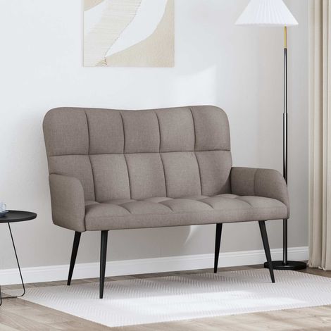 vidaXL Sofa 2 places Taupe 115 x 61 x 87 cm Tissu (1/5)