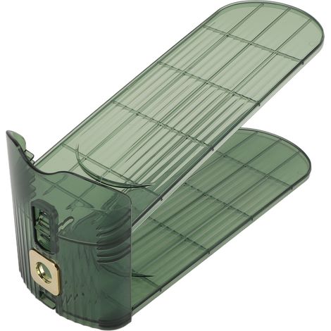 Casier à Chaussures Organiseur Double Étage, Étagère Réglable Gain de Place, Pileur pour Placard et Armoire Vert (1/5)