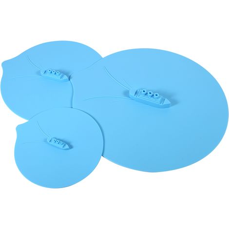 Lot de 3 couvercles en silicone bleu marine, design vapeur unique, pour casseroles, tasses et mugs, ustensiles de cuisine