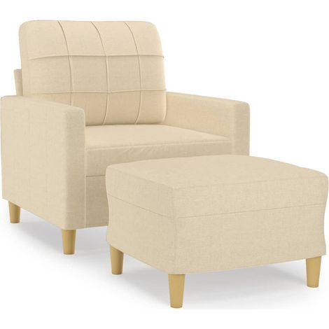 Maison Exclusive - Sessel mit Hocker Creme 60 cm Stoff