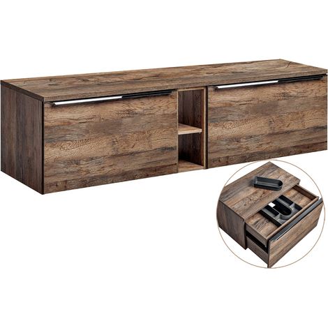 Waschtischunterschrank 180cm mit 2 Auszügen PUEBLA-56 in Vintage Oak Eiche, B/H/T 180,4/48,5/46 cm (1/5)