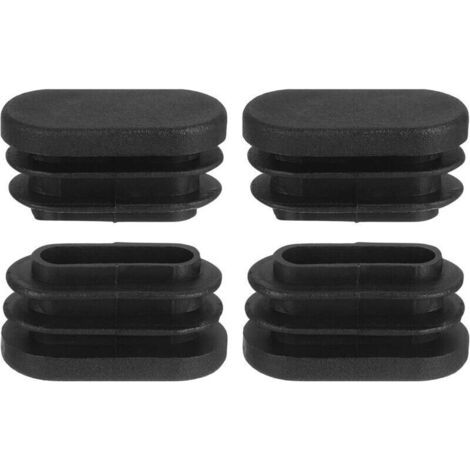 10 tapas para patas de silla, tapas ovaladas para patas de silla, tapas ovaladas de plástico de 20x40 mm, antideslizantes y duraderas, color negro.