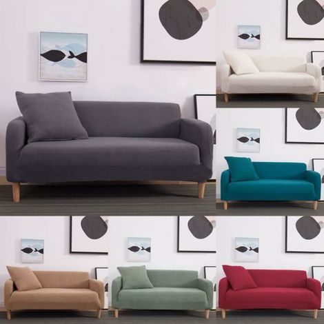 Housse De Canapé - Toison - Pour Canapé 2 Places Longueur 190 À 230 Cm - Couleur Unie - 1 Pièce (1/4)