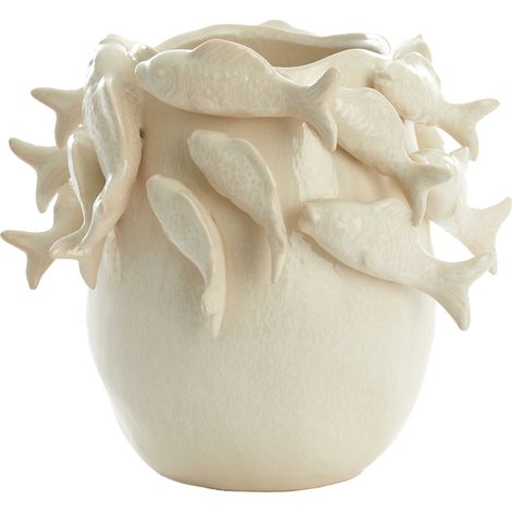 Light & Living FISCH Vase aus Keramik Creme 29x28,5x27 cm
