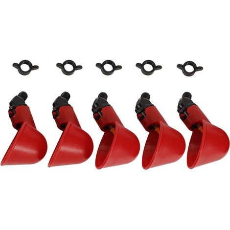 5 Pièces Abreuvoirs Automatiques pour Volailles, Bols à Eau avec Vis de Fixation pour Poulets et Oiseaux (1/4)