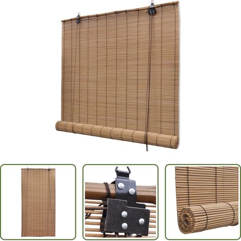 Fensterrollo - Bambusrollo Braun 120x220 cm (1/5)