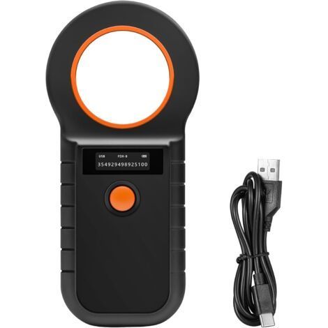 Gbformat OLED Pet Chip Reader Reader Pet Chip Reader Electronic Chip Pet ID Tag Scanner Portable with Screen for Dog, Cat-Chrom