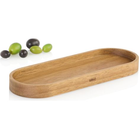 Dessous de Verre Posto Plateau en Bois d'acacia, Moulin à sel et Poivre, Support pour Bol de Service à Lait et Sucre, Repose-thé et café, pour Bougies 23 cm x 8 cm (1/2)