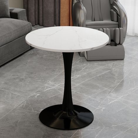 Couchtisch 70 cm Schwarz/Weiß aus Kunstmarmor mit modernem minimalistischen Design (1/5)