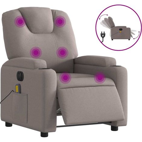 Maison Exclusive - Massagesessel Elektrisch Taupe Stoff