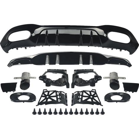 Difusor de parachoques trasero, material ABS, ajuste perfecto, estilo A35, negro. (1/2)