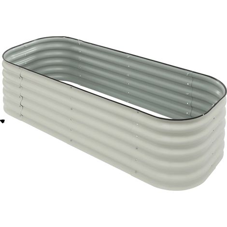 Huerto elevado, tamaño ajustable, diseño de fondo abierto, BLANCO (1/2)