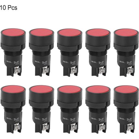 Interruttore di reset a pulsante, efficace per uso industriale, 10 pezzi XB2-EA (rosso XB2-EA145)
