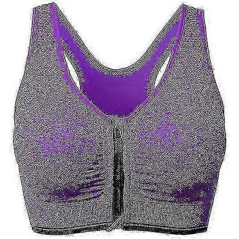 Soutien-gorge de sport respirant pour femme - Haut d'entraînement sans armature avec zip frontal pour course et fitness (1/5)