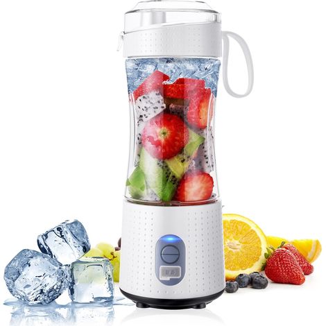 Mixeur portable rechargeable avec USB ml six lames mixage 380 3D blanc (1/5)