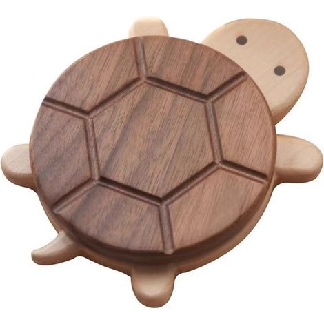 Joli dessous de verre en bois en forme de tortue - porte-boisson de haute qualité résistant à la chaleur (1/5)