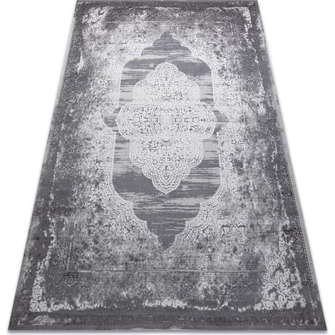 Modern NOBLE Teppich  9479 65 Ornament vintage - Strukturell zwei Ebenen aus Vlies creme / grau beige 80x150 cm