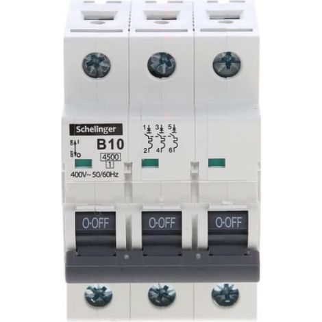 Leistungsschalter 3P B 10A 4,5kA AC SCHELINGER A02-G7-3P-B10