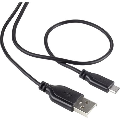 Renkforce USB-Kabel USB 2.0 USB-A Stecker, USB-Micro-B Stecker 1.00 m Schwarz SuperSoft-Ummantelung (1/5)