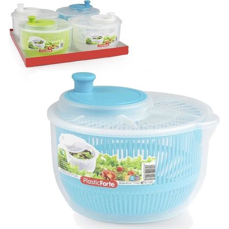 TrAdE Shop Traesio - Centrifuga In Plastica Lava Verdura Insalata Verdure Asciuga Strizza 2.7lt 12198 - (1/2)