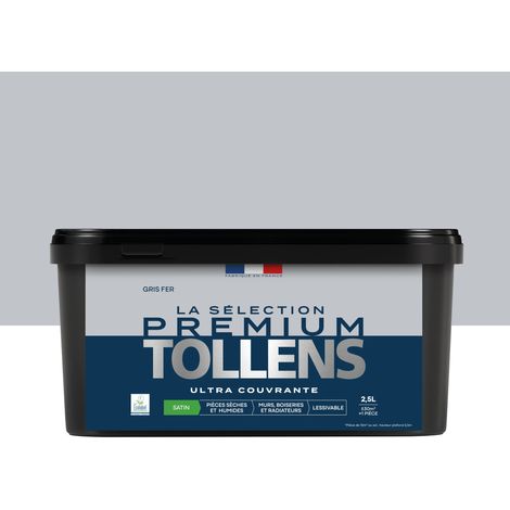 Tollens - Peinture intérieure couleurs - La Sélection Premium Satin - Ultra Couvrante - Gris Fer 2,5 L - 30m²
