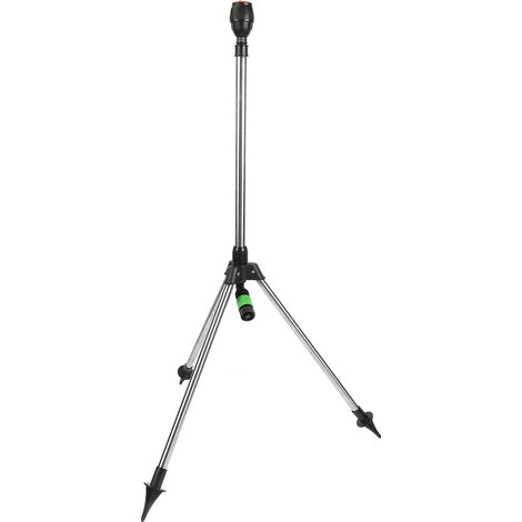 Trépied d'arrosage avec tête d'irrigation automatique rotative à 360 degrés et support de pulvérisation relevable pour jardin et pelouse (1/5)