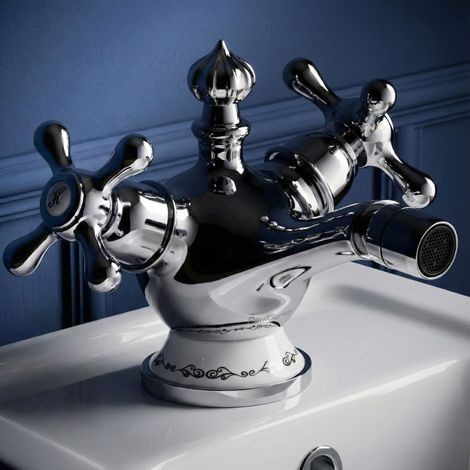 Robinet de bidet PaulGurkes Nostalgie Antik Mélangeur à deux poignées Montage en saillie Retro (1/5)