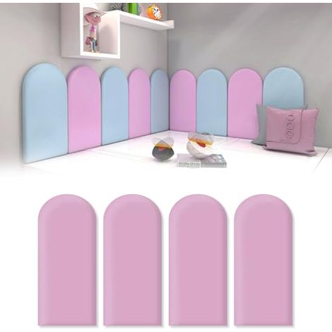 SIENTICE 3D Wall Panels, 4-Pack, Self-Adhesive Wall Protectors, Anti-Collision Wall Stickers for Bedrooms and Living Rooms (Purple, 2040cm)