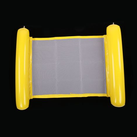 Matelas flottant gonflable plus grand et plus épais, hamac aquatique portable, chaise longue de piscine, photo d'été pour femmes et hommes, jaune (1/5)