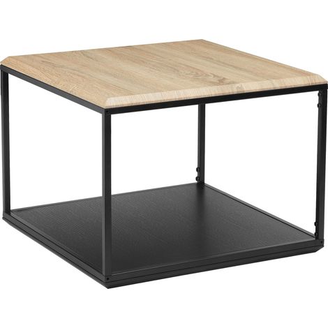 Taion Table basse carrée en effet chêne noir (1/5)
