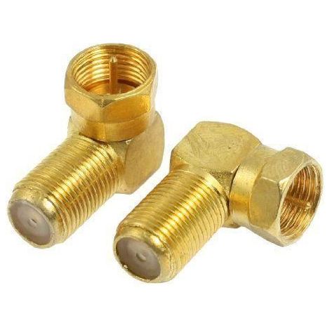 Sourcingmap Lot de 2 adaptateurs coudés fiche F mâle vers femelle pour câble coaxial RF