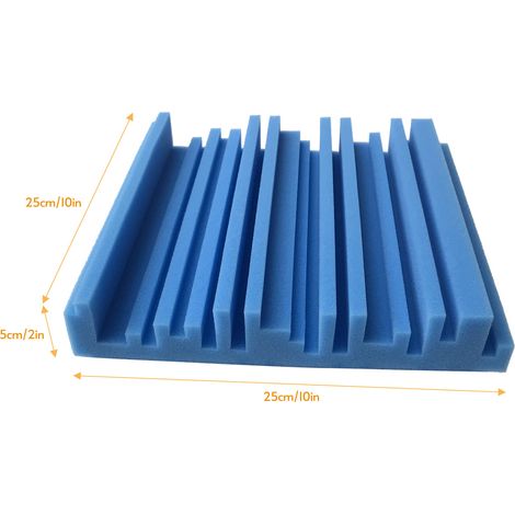 Lot de 12 panneaux de mousse d'isolation acoustique haute densité ignifugée (10 x 10 x 2 pouces) pour studio, karaoké, diffusion et cinéma familial. (1/2)