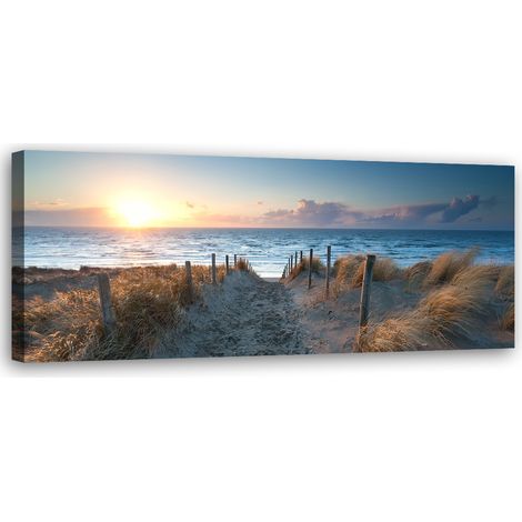 Tableau sur toile Coucher de soleil au bord de la mer 90x30 (1/5)