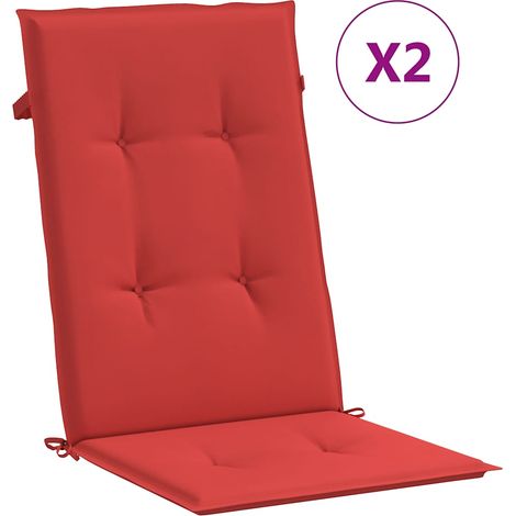 Maison Exclusive - Gartenstuhlauflagen für Hochlehner 2 Stk. Rot (1/5)