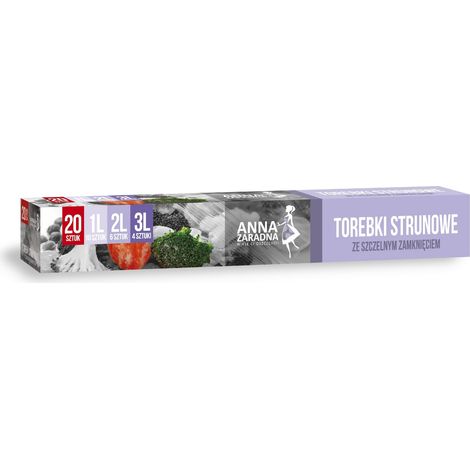 ANNA ZARADNA Reißverschlusstaschen, Mix aus 1 l, 2 l und 3 l, 20 Stück