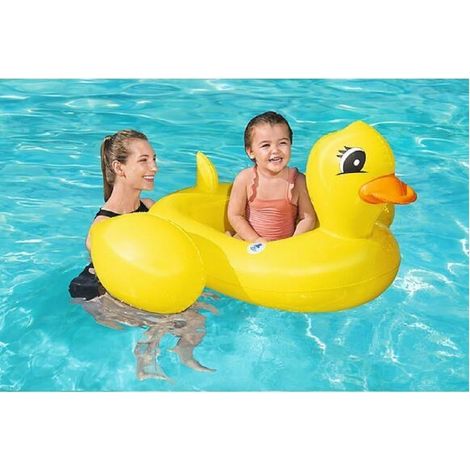 TRADE SHOP - Barchetta Canottino Papera Gonfiabile Con Altoparlante Integrato 102x99cm 34151 - (1/5)