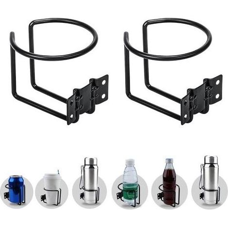 2PCS Universel Porte-gobelet, Porte-Gobelets De Voiture De Bateau, Porte-Gobelets pour Accueil Laverie Navire Yacht Caravane Tracteur Bars Bureau Noir (1/5)