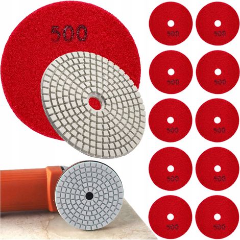 10 dischi diamantati per lucidatura da 80 mm per la levigatura di piastrelle in porcellana con velcro 500 (1/5)