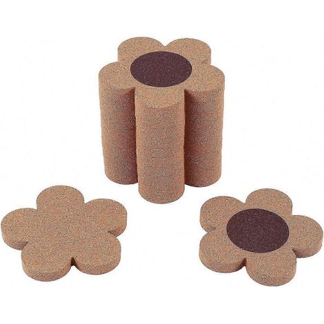 Lot de 12 sous-verres en liège, motif floral de 10 cm, idéaux pour les tasses à café et autres boissons. (1/3)
